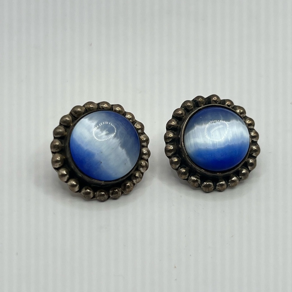 Vintage German Moonstone Sterling Silver Earrings.